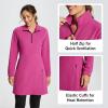 imagebaleaf Womens Fleece Dress Sweatshirt Long Tunic Quarter Zip Pullover Polar Winter Warm Thermal Travel Dress with PocketViolet Rose