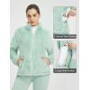 imagebaleaf Womens Fleece Full Zip Up Jacket Fuzzy Lightweight Warm Middle Layer Ski Jacket Winter CoatLight Green