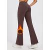 imagebaleaf Womens Fleece Lined Pants Winter Thermal Water Resistant Crossover Flare Leggings Warm Bootcut Hiking OutdoorDark Brown