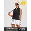 imagebaleaf Womens Golf Shirt Sleeveless Tennis Tank Tops VNeck Racerback Polo Collar UPFRacerbackblack