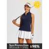 imagebaleaf Womens Golf Shirt Sleeveless Tennis Tank Tops VNeck Racerback Polo Collar UPFRacerbackblue