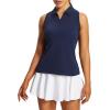 imagebaleaf Womens Golf Shirt Sleeveless Tennis Tank Tops VNeck Racerback Polo Collar UPFRacerbackblue