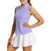 imagebaleaf Womens Golf Shirt Sleeveless Tennis Tank Tops VNeck Racerback Polo Collar UPFRacerbackdark Lavender