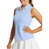 imagebaleaf Womens Golf Shirt Sleeveless Tennis Tank Tops VNeck Racerback Polo Collar UPFRacerbacklight Blue