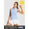 imagebaleaf Womens Golf Shirt Sleeveless Tennis Tank Tops VNeck Racerback Polo Collar UPFRacerbacklight Blue