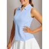 imagebaleaf Womens Golf Shirt Sleeveless Tennis Tank Tops VNeck Racerback Polo Collar UPFRacerbacklight Blue