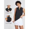 imagebaleaf Womens Golf Shirt Sleeveless Tennis Tank Tops VNeck Racerback Polo Collar UPFRegularblack
