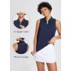 imagebaleaf Womens Golf Shirt Sleeveless Tennis Tank Tops VNeck Racerback Polo Collar UPFRegularblue