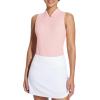 imagebaleaf Womens Golf Shirt Sleeveless Tennis Tank Tops VNeck Racerback Polo Collar UPFRegularpink