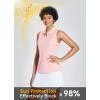 imagebaleaf Womens Golf Shirt Sleeveless Tennis Tank Tops VNeck Racerback Polo Collar UPFRegularpink