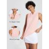 imagebaleaf Womens Golf Shirt Sleeveless Tennis Tank Tops VNeck Racerback Polo Collar UPFRegularpink