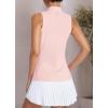 imagebaleaf Womens Golf Shirt Sleeveless Tennis Tank Tops VNeck Racerback Polo Collar UPFRegularpink
