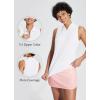 imagebaleaf Womens Golf Shirt Sleeveless Tennis Tank Tops VNeck Racerback Polo Collar UPFRegularwhite