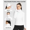 imagebaleaf Womens Thermal Long Sleeve Shirts Fleece Mock Neck Top Warm Undershirts with Detachable Neck Gaiter ThumbholesWhite