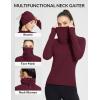 imagebaleaf Womens Thermal Long Sleeve Shirts Fleece Mock Neck Top Warm Undershirts with Detachable Neck Gaiter ThumbholesWine Red