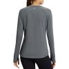 imagebaleaf Womens Thermal Tops Fleece Lined Shirts Long Sleeve Cold Weather Running Gear Workout Zipper Pocket Thumbholes01dark Grey