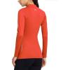 imagebaleaf Womens Thermal Tops Fleece Shirts Running Workout Athletic Base Layer Warm Cold Weather Gear Mock NeckCoralmock Neck