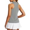 imagebaleaf Womens Golf Shirt Sleeveless Tennis Tank Tops VNeck Racerback Polo Collar UPFRacerbacklight Grey