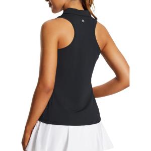 imagebaleaf Womens Golf Shirt Sleeveless Tennis Tank Tops VNeck Racerback Polo Collar UPFRacerbackblack