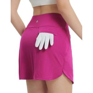 imagebaleaf Womens Golf Skirts with 5 Pockets High Waisted Skorts Tennis Athletic RunningRose Red
