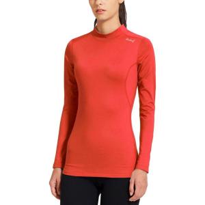 imagebaleaf Womens Thermal Tops Fleece Shirts Running Workout Athletic Base Layer Warm Cold Weather Gear Mock NeckCoralmock Neck