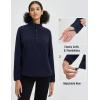 imagebaleaf Womens 14 Buttom Down Fleece Pullover Thermal Long Sleeve Shirts Ski Mid Layer with Pockets Thumbhole Warm TopsBlue