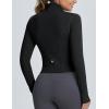 imagebaleaf Womens Fleece Jacket for Running Zip Up Jackets Cold Weather Gear Workout Bbl Tights YogaBlack