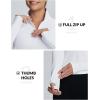 imagebaleaf Womens Fleece Jacket for Running Zip Up Jackets Cold Weather Gear Workout Bbl Tights YogaWhite