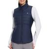 imagebaleaf Womens Lightweight Puffer Warm Vest Thermal Water Resistant Outwear Sleeveless Jacket Zip Pocket Winter OutdoorNavy Blue