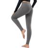 imagebaleaf Womens Fleece Lined Leggings Thermal Warm Winter Tights High Waisted Yoga Pants Cold WeatherGrey
