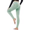 imagebaleaf Womens Fleece Lined Leggings Thermal Warm Winter Tights High Waisted Yoga Pants Cold WeatherLight Green