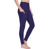imagebaleaf Womens Fleece Lined Leggings Thermal Warm Winter Tights High Waisted Yoga Pants Cold WeatherNavy Blue