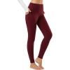 imagebaleaf Womens Fleece Lined Leggings Thermal Warm Winter Tights High Waisted Yoga Pants Cold WeatherRuby Wine