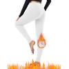 imagebaleaf Womens Fleece Lined Leggings Thermal Warm Winter Tights High Waisted Yoga Pants Cold WeatherWhite