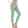 imagebaleaf Womens Fleece Lined Leggings Thermal Warm Winter Tights High Waisted Yoga Pants Cold WeatherLight Green