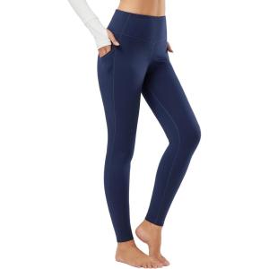 imagebaleaf Womens Fleece Lined Leggings Thermal Warm Winter Tights High Waisted Yoga Pants Cold WeatherNavy Blue