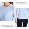 imagebaleaf Womens Long Sleeve Workout Tops Compression Running Shirts Fitted Athletic Warm Thumbholes Quick Dry YogaBlueno Pocket