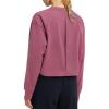 imagebaleaf Womens Fleece Lined Cropped Sweatshirt Thermal Loose Fit Pullover Long Sleeve Running Athletic Top with PocketRose Red