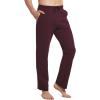 imagebaleaf Mens Sweatpants Yoga Lounge Cotton Pajama Pants Casual Open Bottom Straight Leg Stretchy Sweat Pants with PocketsAwine Red