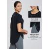imagebaleaf Womens Short Sleeve Workout Shirts Tops Athletic Yoga Running Shirts Loose Fit with Side Slits Quick Dry TShirtsBlack