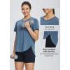 imagebaleaf Womens Short Sleeve Workout Shirts Tops Athletic Yoga Running Shirts Loose Fit with Side Slits Quick Dry TShirtsHeather Navy