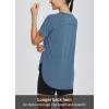 imagebaleaf Womens Short Sleeve Workout Shirts Tops Athletic Yoga Running Shirts Loose Fit with Side Slits Quick Dry TShirtsHeather Navy
