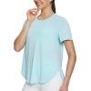 imagebaleaf Womens Short Sleeve Workout Shirts Tops Athletic Yoga Running Shirts Loose Fit with Side Slits Quick Dry TShirtsPastel Blue