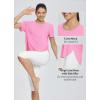 imagebaleaf Womens Short Sleeve Workout Shirts Tops Athletic Yoga Running Shirts Loose Fit with Side Slits Quick Dry TShirtsPink