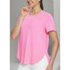 imagebaleaf Womens Short Sleeve Workout Shirts Tops Athletic Yoga Running Shirts Loose Fit with Side Slits Quick Dry TShirtsPink