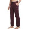 imagebaleaf Mens Sweatpants Yoga Lounge Cotton Pajama Pants Casual Open Bottom Straight Leg Stretchy Sweat Pants with PocketsAwine Red