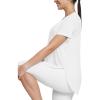 imagebaleaf Womens Short Sleeve Workout Shirts Tops Athletic Yoga Running Shirts Loose Fit with Side Slits Quick Dry TShirtsWhite