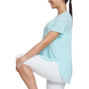 imagebaleaf Womens Short Sleeve Workout Shirts Tops Athletic Yoga Running Shirts Loose Fit with Side Slits Quick Dry TShirtsPastel Blue