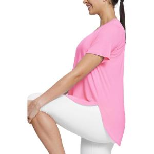 imagebaleaf Womens Short Sleeve Workout Shirts Tops Athletic Yoga Running Shirts Loose Fit with Side Slits Quick Dry TShirtsPink
