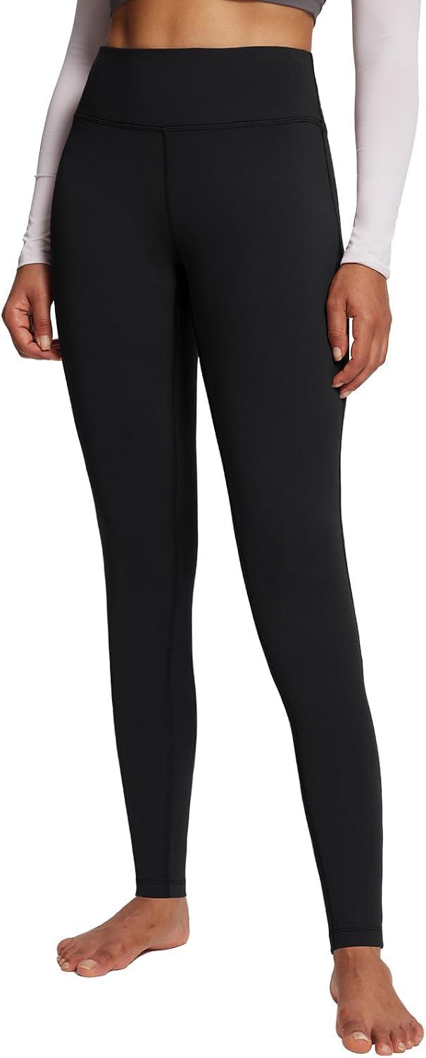 imagebaleaf Leggings for Women Fleece Lined Tights Thermal Warm Winter High Waisted Thick Yoga Pants Cold Weather Inner PocketBlackblack